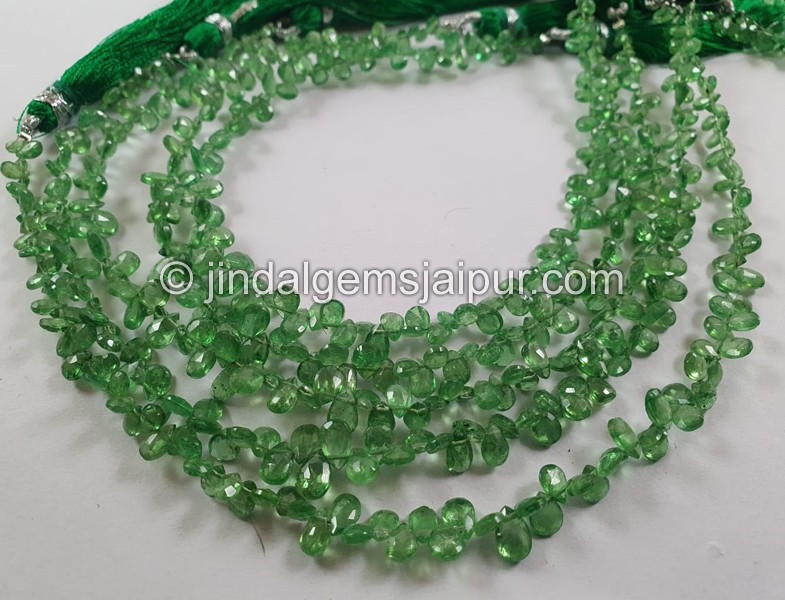 Tsavorite Faceted Pear Beads