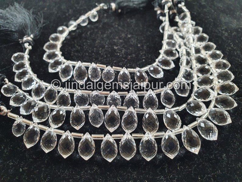 Crystal Quartz Faceted Chandelier Drops Beads