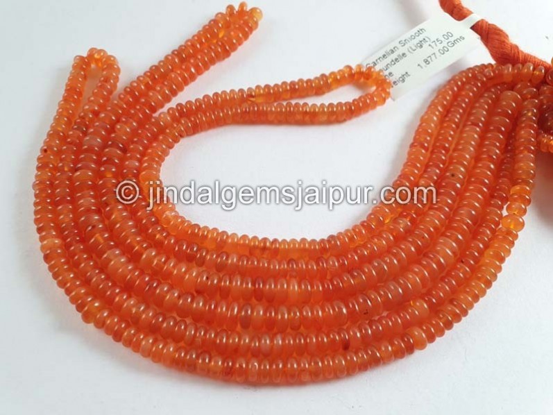 Carnelian Smooth Roundelle Beads