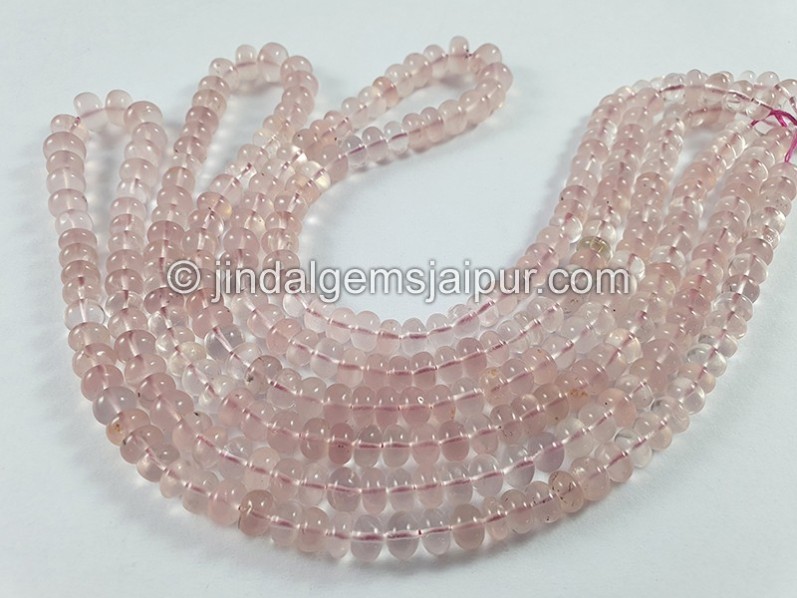 Rose Quartz Smooth Roundelle Shape Big Beads