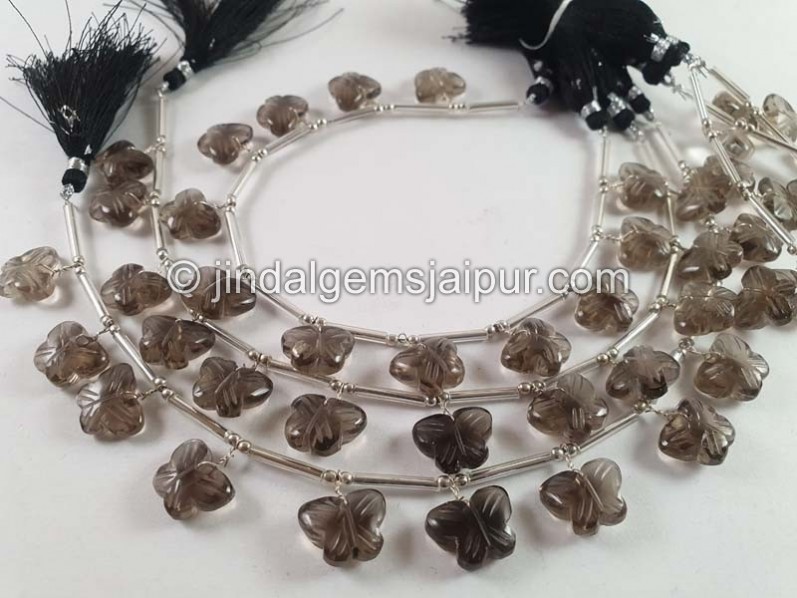 Smoky quartz Faceted Butterfly Beads