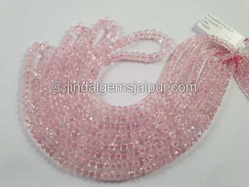 Pink Morganite Faceted Roundelle Beads