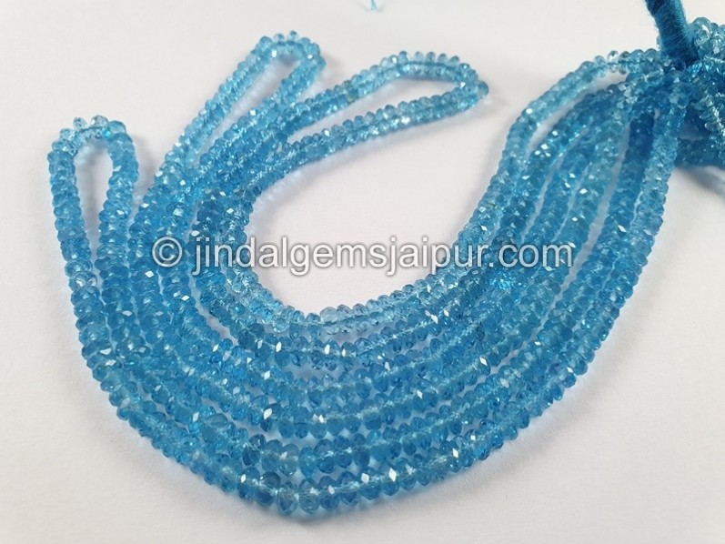 Swiss Blue Topaz Faceted Roundelle Beads