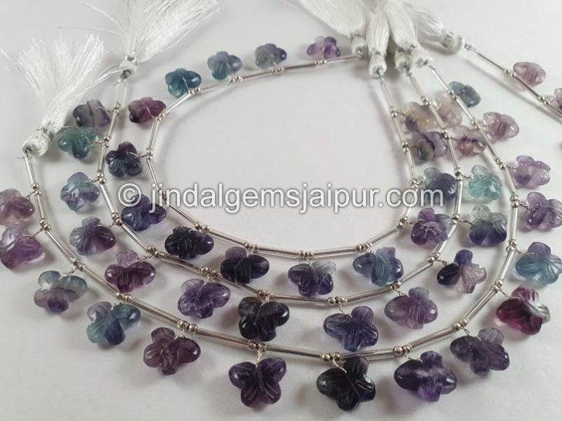 Fluorite Faceted Butterfly Beads