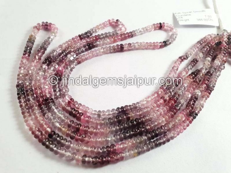 Multi Spinel Smooth Roundelle Shape Beads