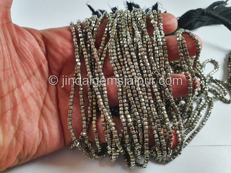 Pyrite Cut Cube Beads