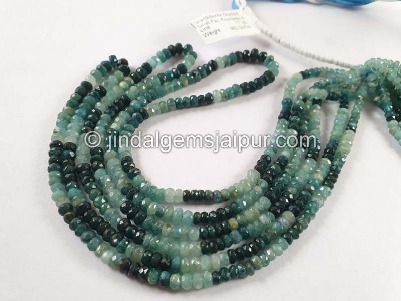 Grandidierite Shaded Small Faceted Roundelle Beads