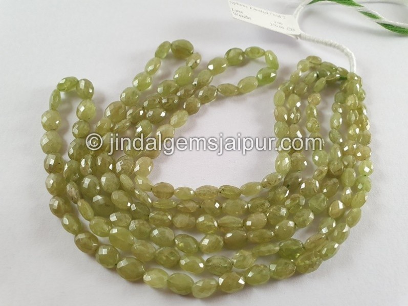 Sphene Faceted Oval Beads