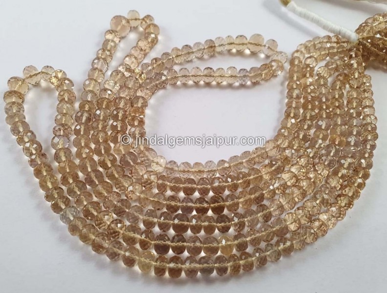 Champagne Citrine Faceted Roundelle Beads