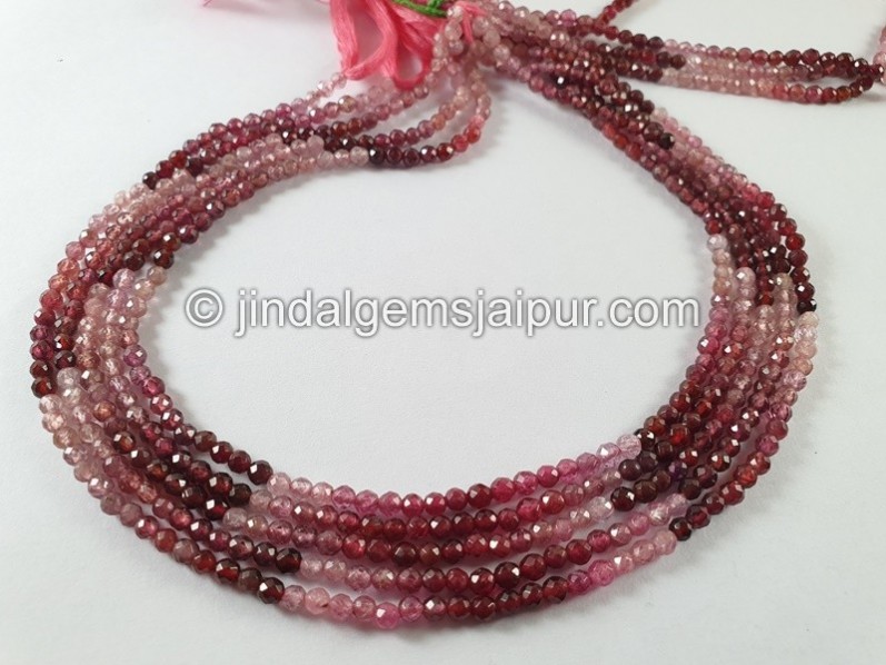 Pinkish Red Spinel Shaded Faceted Beads