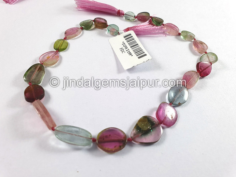 Watermelon Tourmaline Smooth Slices Beads