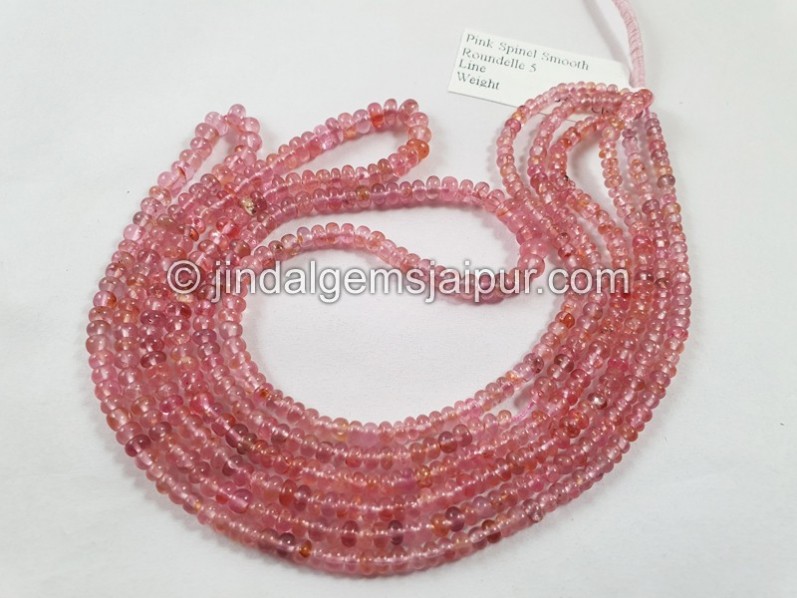 Pink Spinel Smooth Roundelle Beads