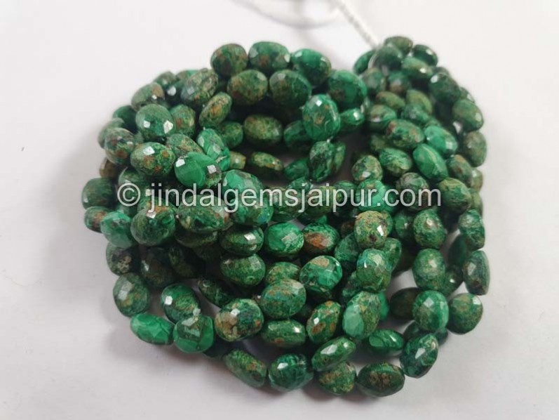 Malachite Faceted Oval Beads