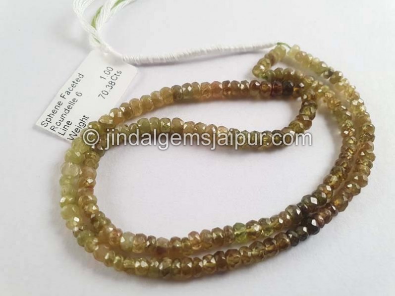 Sphene Faceted Roundelle Beads