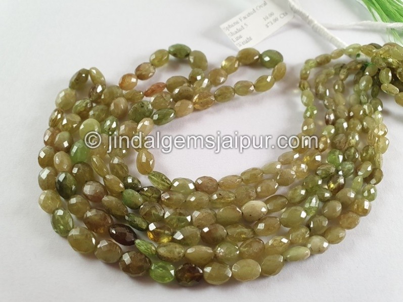 Sphene Faceted Oval Shaded Beads