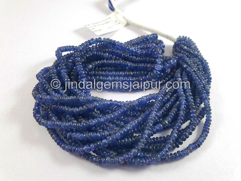 Blue Sapphire Burma Smooth Roundelle Shape Beads