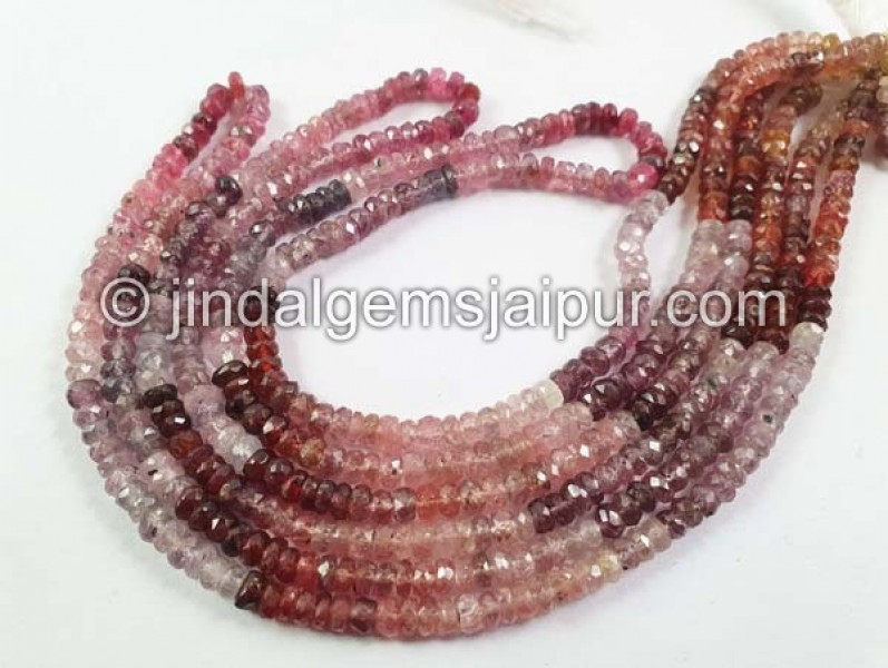 Multi Spinel Faceted Roundelle Beads