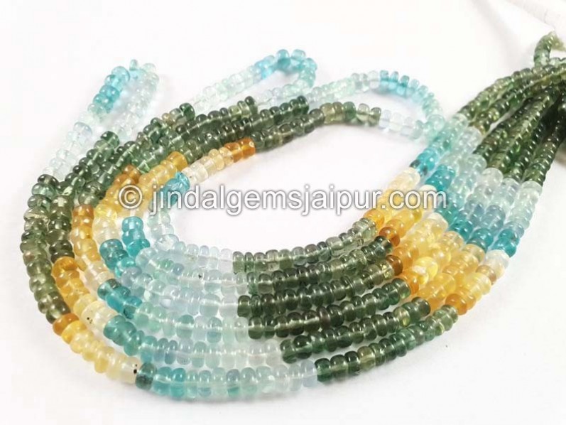 Multi Apatite Smooth Roundelle Beads