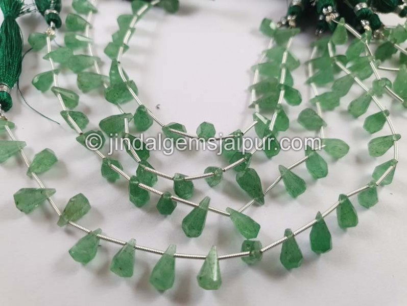 Green Strawberry Fancy Cut Drops Beads