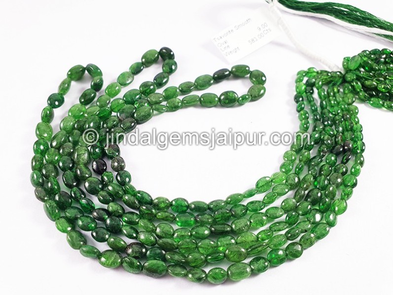 Tsavorite Smooth Oval Shape Beads