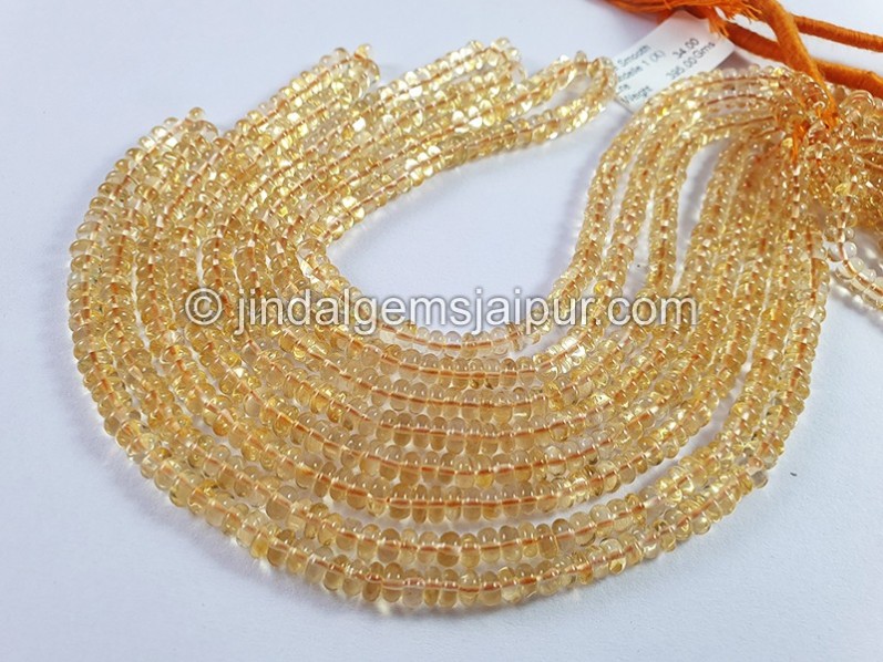 Citrine Smooth Roundelle Shape Beads