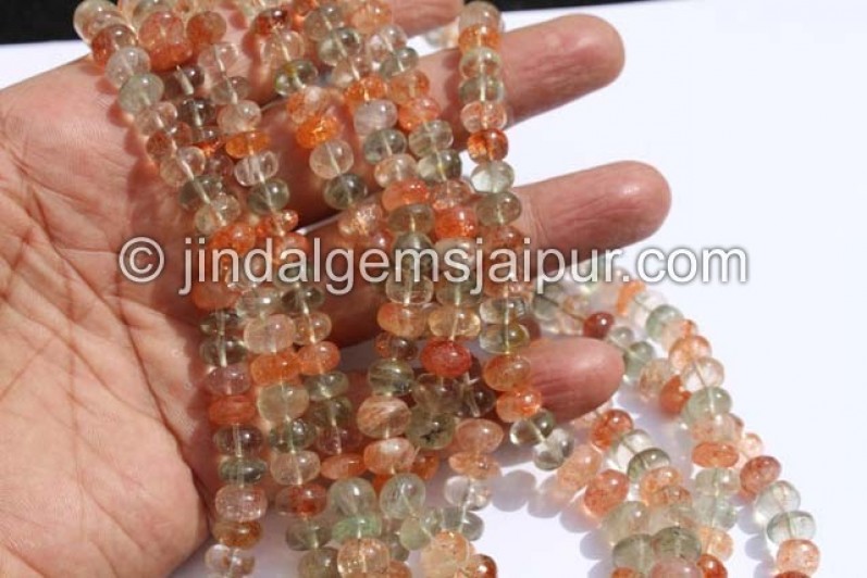 Multi Sunstone Plain Roundelle Beads