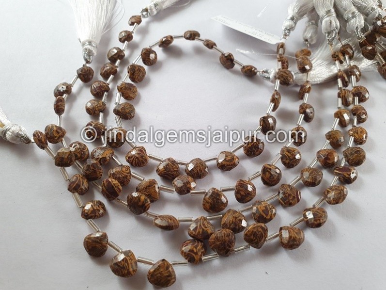 Jasmine Jasper Faceted Heart Beads