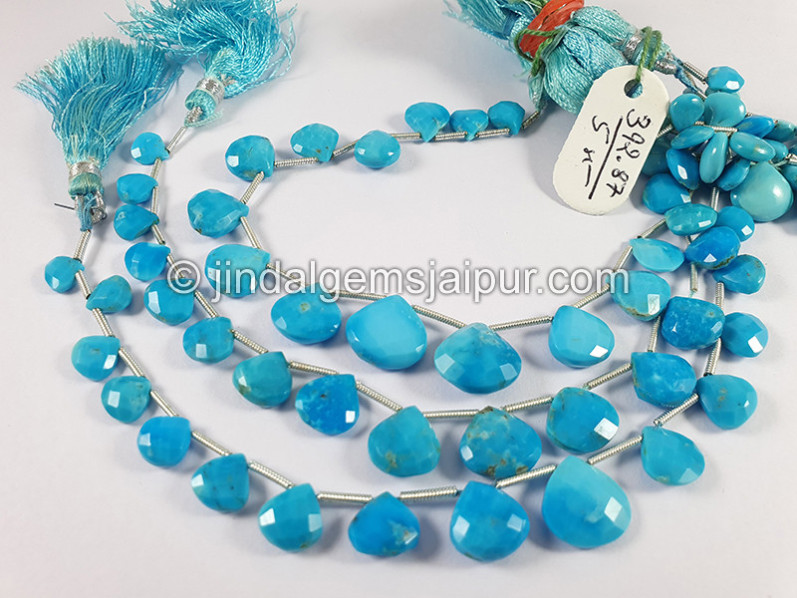 Turquoise Faceted Heart Shape Beads