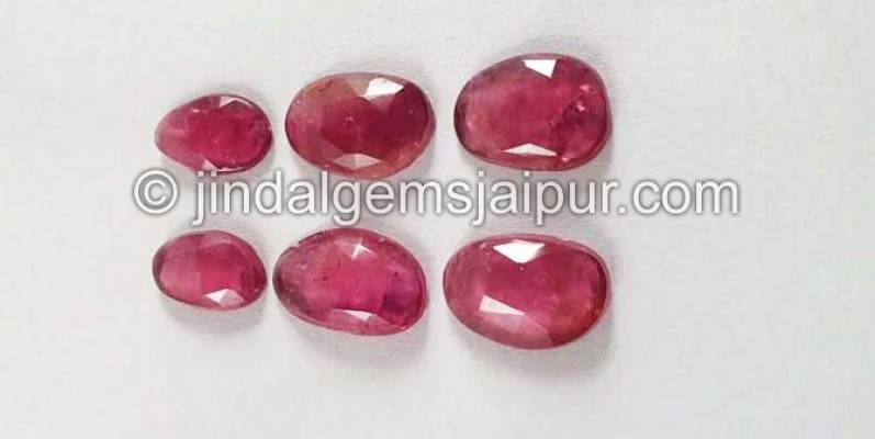 Rubelite Rose Cut Slices