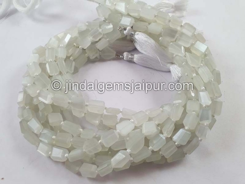 White Moonstone Faceted Nugget Beads