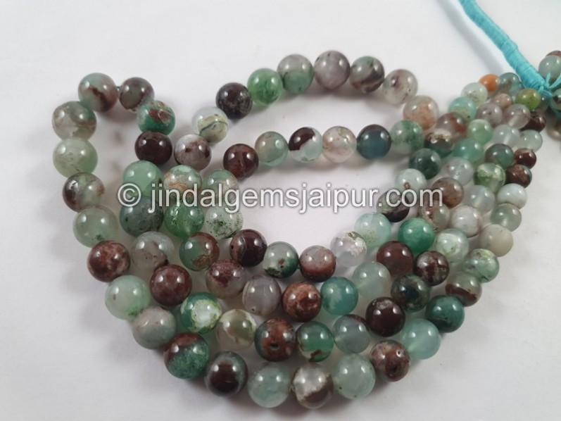 Aqua Chalcedony Smooth Round Beads
