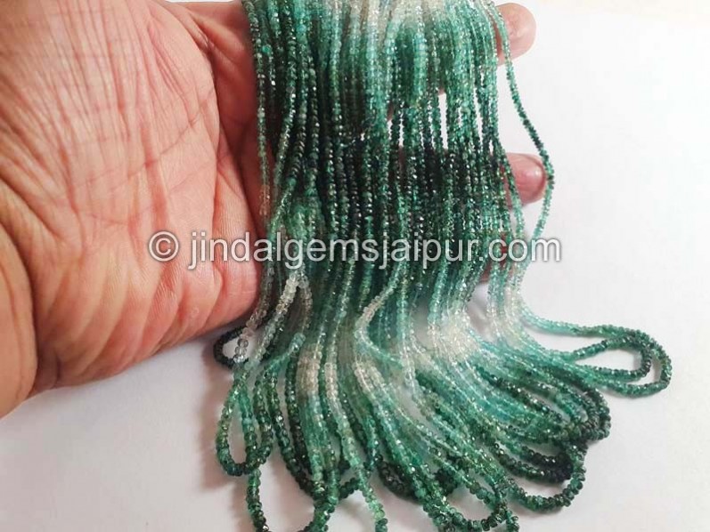 Emerald Shaded Faceted Roundelle Beads