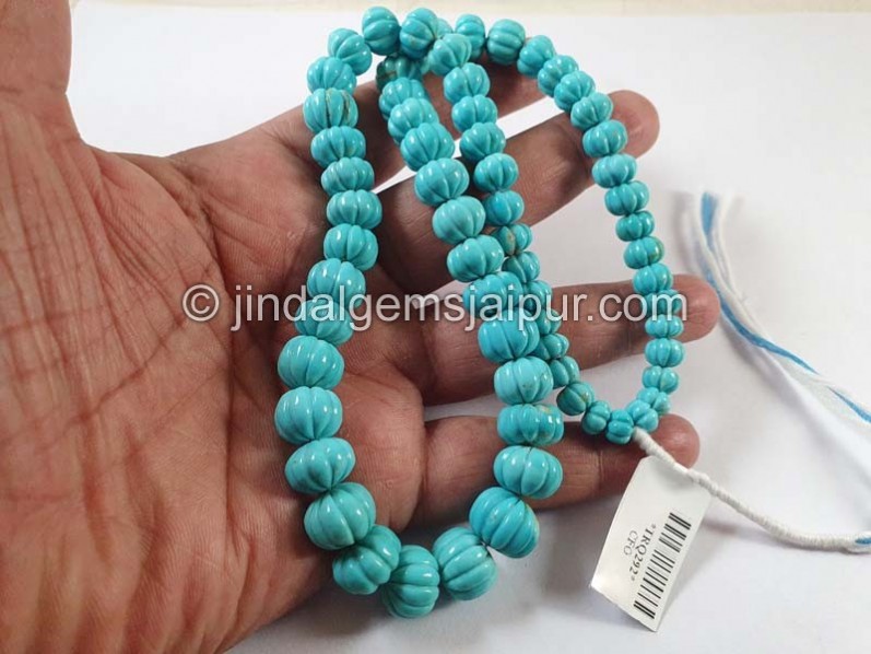 Turquoise Carved Pumpkin Arizona Beads