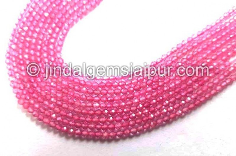 Pink Topaz Faceted Roundelle Shape Beads