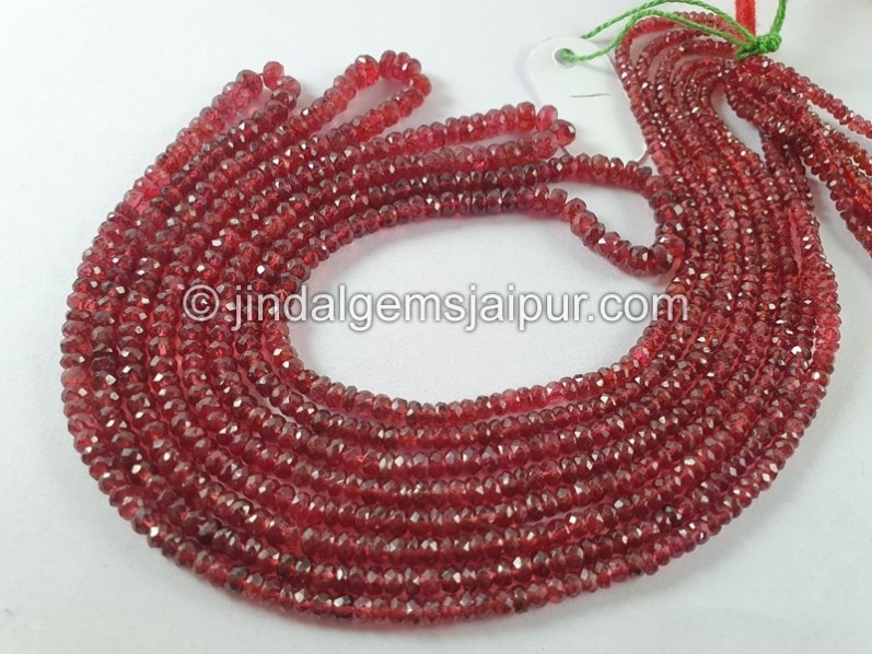 Red Spinel Faceted Roundelle Beads