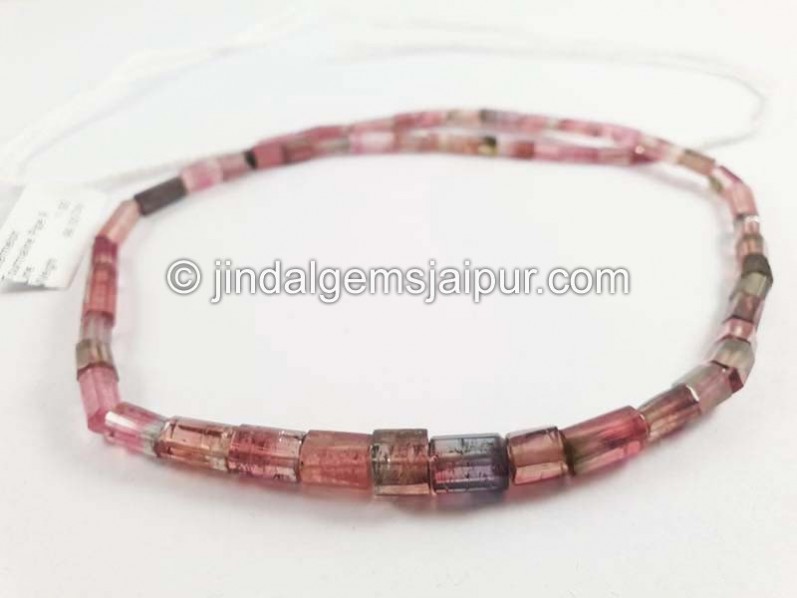 Watermelon Tourmaline Pipe Shape Beads