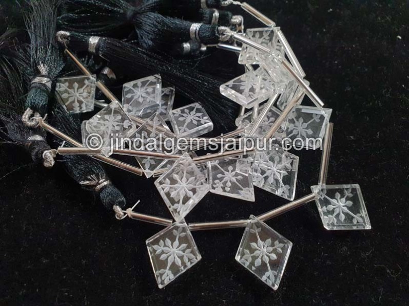 Crystal Carved Kite Beads