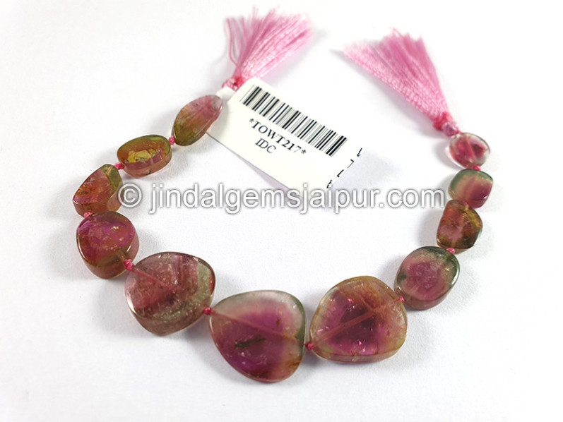 Watermelon Tourmaline Smooth Slices Beads