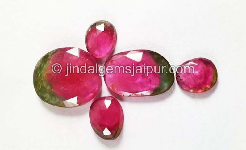 Watermelon Tourmaline Rose Cut Slices