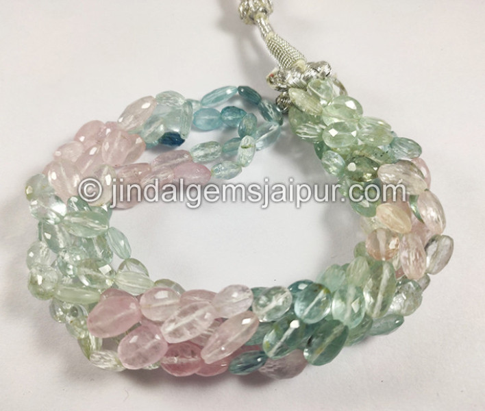 Multi Aquamarine Faceted Nuggets Shape Beads