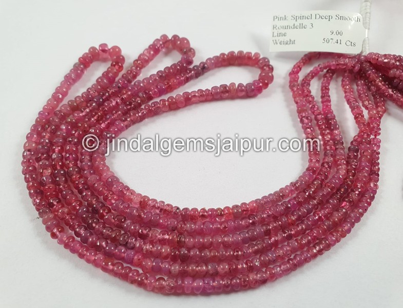 Red Spinel Smooth Roundelle Beads