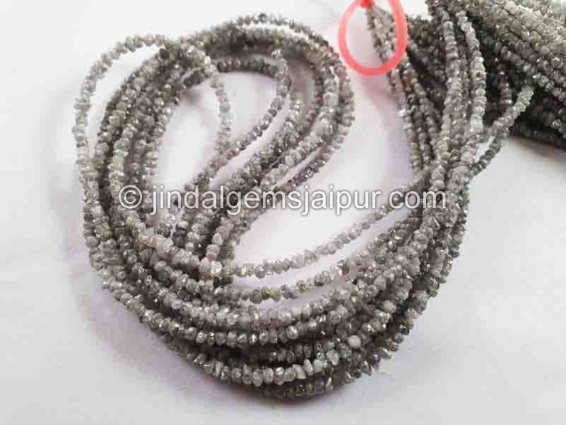 Silvery Grey Diamond Rough Nuggets Beads