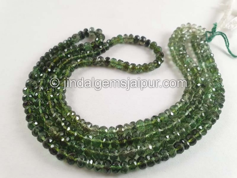 Green Tourmaline Faceted Roundelle Beads