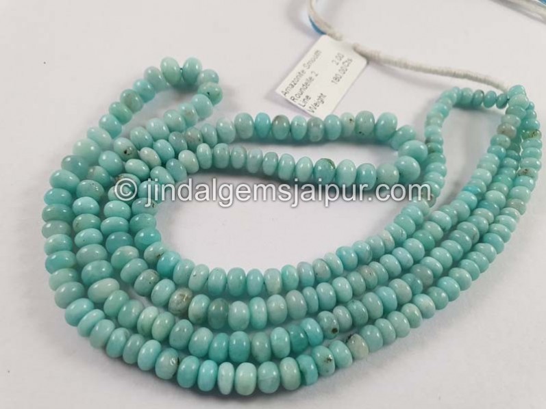 Amazonite Smooth Roundelle Beads