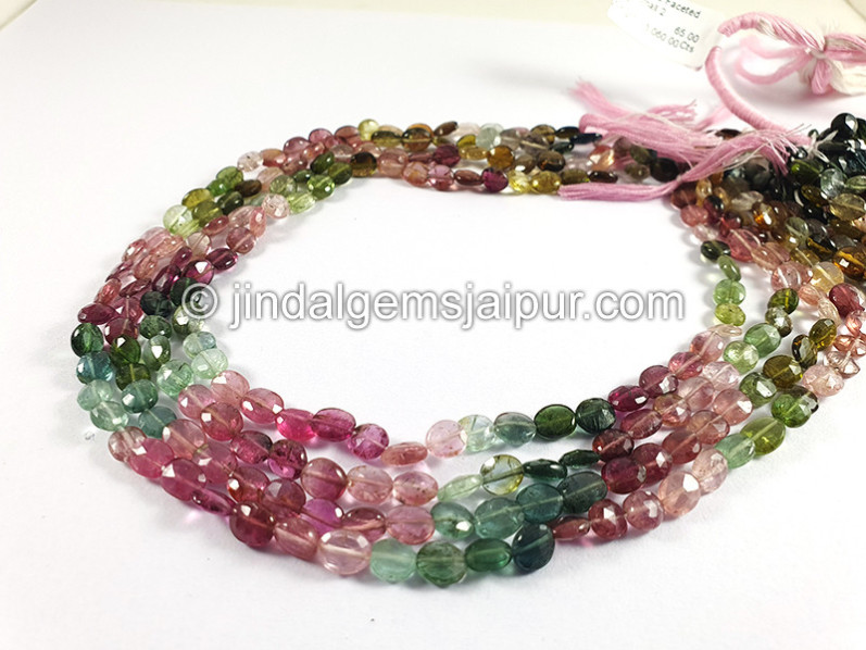 Tourmaline Faceted Oval Shape Small Beads