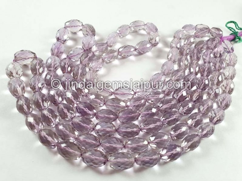 Pink Amethyst Faceted Barrel Beads