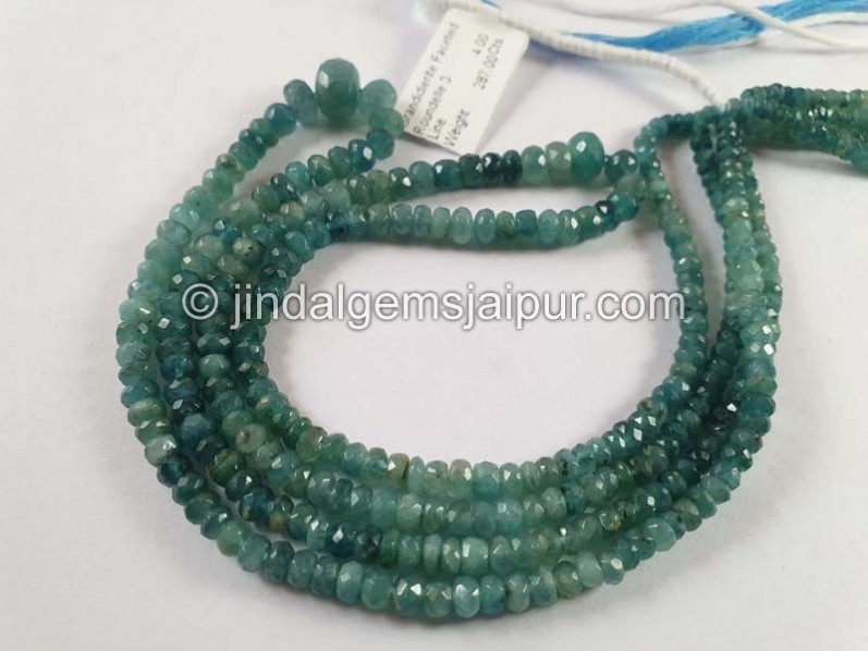 Grandidierite Faceted Roundelle Beads