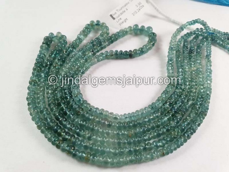 Blue Tourmaline Smooth Roundelle Beads