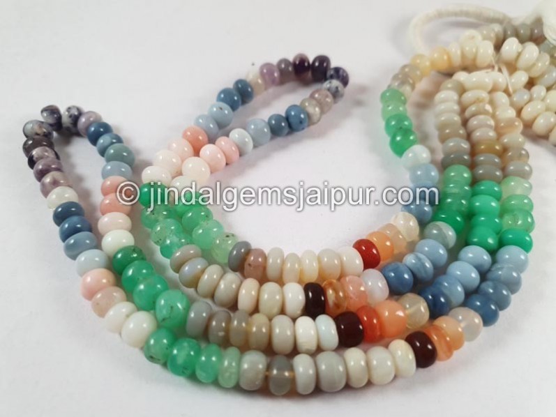 Multi Opal Smooth Roundelle Big Beads