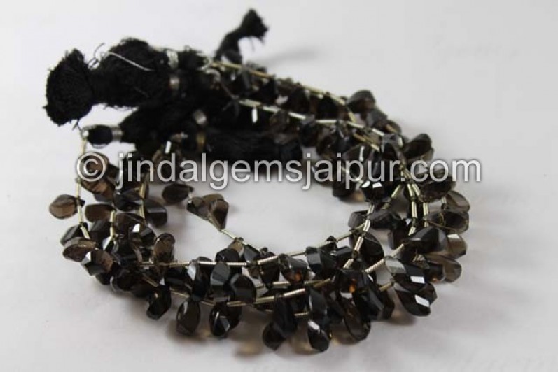 Smokey Twisted Drops Shape Beads